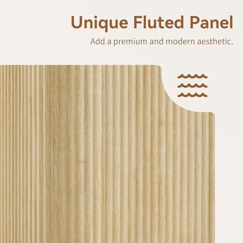 64" Fluted Buffet Cabinet with Storage Sideboard Cabinet - Image 4