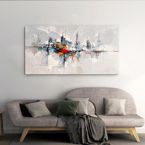 Abstract Wall Art Decor Wall Art Pictures for Living Room Abstract Canvas Art Wall Decor Modern Colorful Wall Art Prints Contemporary City Wall Art Decorations Bedroom Office Home Decor Aesthetic 20" X 40" - Image 4