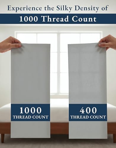 LANE LINEN Split King Deep Pocket Sheets 100% Egyptian Cotton - Silver - Image 4