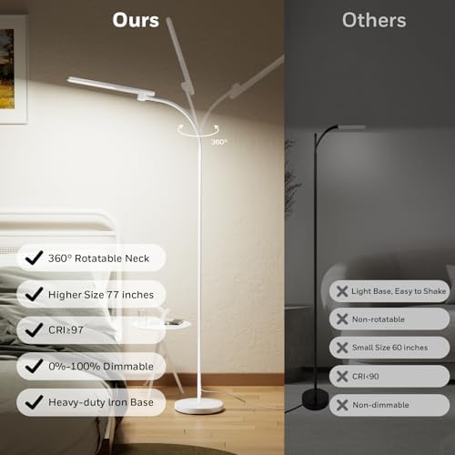 Honeywell LED Floor Lamp Dimmable Gooseneck Reading Living Room Bedroom 77" - Image 2