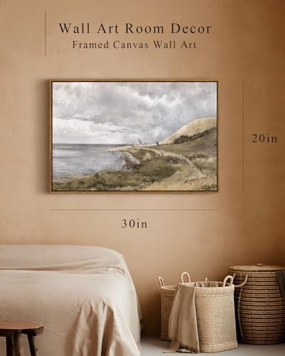 InSimSea Framed Canvas Wall Art, Large Coastal Painting, Vintage Decor for Living Room & Bedroom, 20"x30" - Image 4