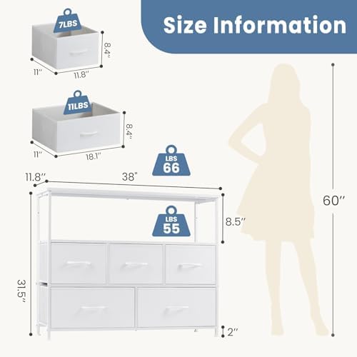 DUMOS TV Stand Dresser, Media Console, Storage Drawers - Image 3