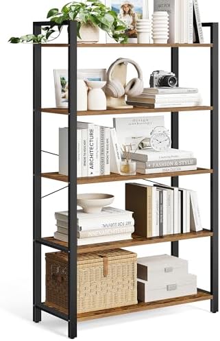 VASAGLE 5-Tier Bookshelf, Bookcase with Shelves, Storage Shelf, Living Room by VASAGLEbySONGMICSHOME