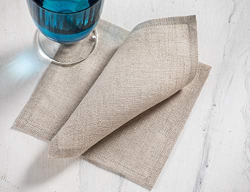 Solino Home 100% Linen Cocktail Napkins Natural, Fete 6 x 6 in, Set of 12 - Image 4