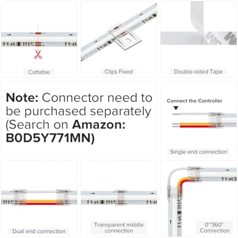 BTF-LIGHTING 32.8FT WS2811 Smart IC RGB DC12V FCOB COB LED Strip Light - Image 6