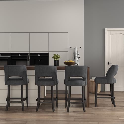 VKNOW Bar Stools Set of 4, 26" Upholstered Counter Height Bar Stools by VKNOW