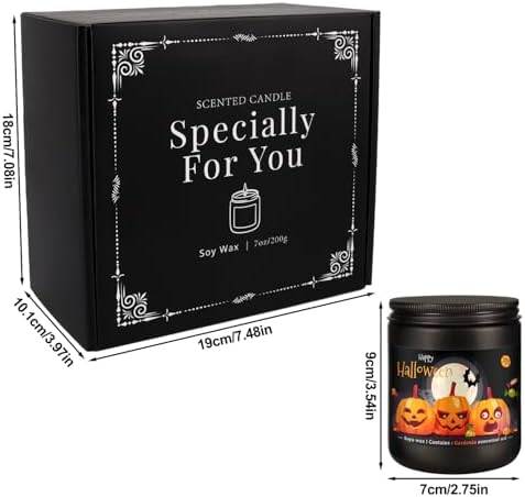 Halloween Scented Candles Set of 4 (7oz Each) – Spooky Aromatherapy Soy Wax Candles with Bat & Ghost Designs, Smokeless for All Saints' Day, Home Decor & Festive Gifts - Image 4