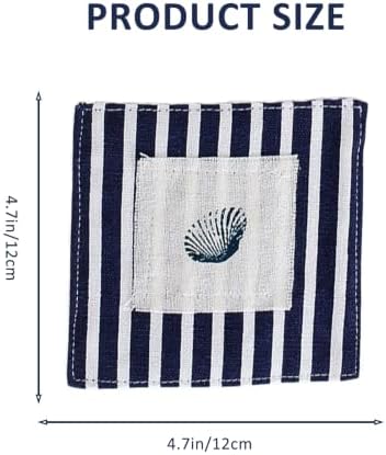 Coastal Cloth Coasters for Drinks, White Base Big Shell, 8PCS - Image 5