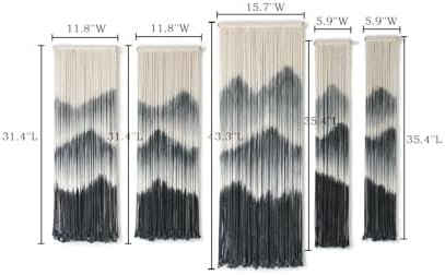 5Pcs Macrame Wall Hanging Dip Dyed Mountain Wall Decor Handmade Yarn Art - Image 5