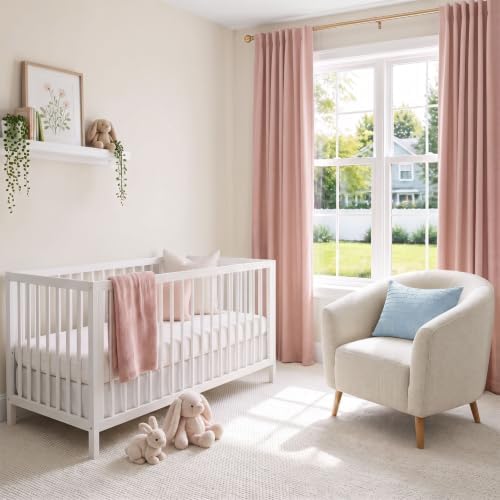 Blush Pink Total Blackout Curtains for Bedroom 108 Inch Long - Image 4
