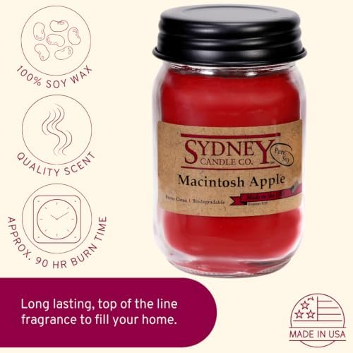 Soy Wax Fall Candles – Macintosh Apple, Pack of 2 - Image 3