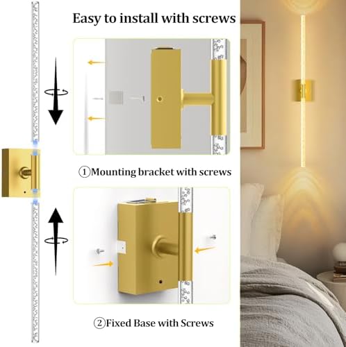 iThird Battery Operated Wall Sconces Set of 2, 10000mAh, Gold Bubble - Image 2