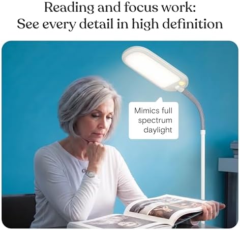 Brightech Litespan LED 2nd Edition Reading Floor Lamp with Cool, Soft & Warm White LED's - Built-in Dimmer - Adjustable Design Pivots in Any Direction - Energy Saving 12 Watts - Alpine White - Image 2