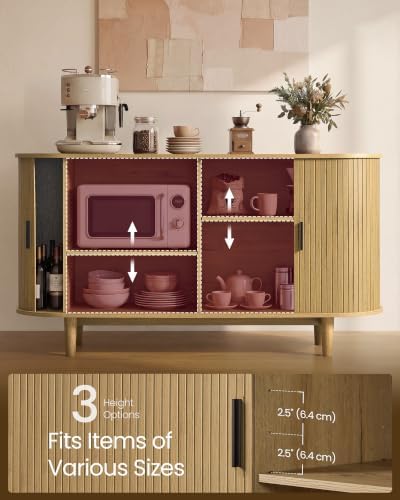 VASAGLE Storage Cabinet, Sideboard with Adjustable Shelves - Image 4
