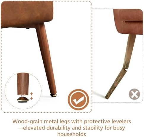 Yaheetech Accent Chair, Mid-Century Modern Armchair, Retro Brown - Image 6