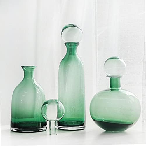GRFIT Decorative Vase Glass Vase with Lid Modern Home Restaurant Coffee Table Office Desktop Decoration Vase Transparent Vase Ceramic Vase Glass Vase Hydroponic Flower Vase (Color : E) - Image 3