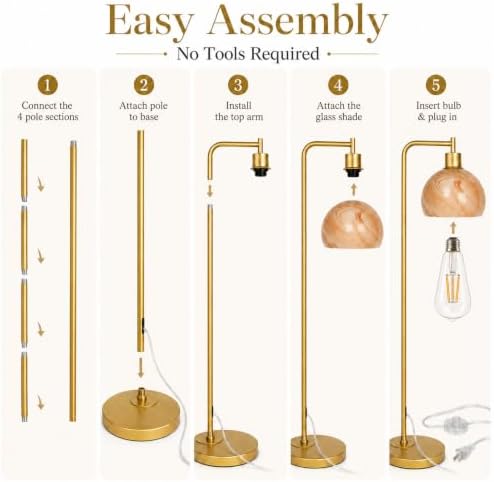 67" Soft Glow Art Deco Glass Floor Lamp - Image 7