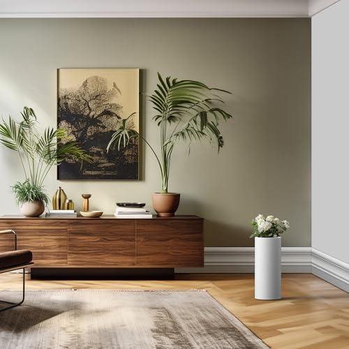 Kante Small Round Column White Concrete Planter 18.9" Tall, Outdoor - Image 6