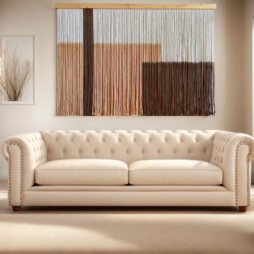 Sdjazl Woven Boho Macrame Wall Hanging Home Decor Tapestry Dip-Dyed Large Modern Handmade Colorful Mountain Landspace for Living room (black1) - Image 5