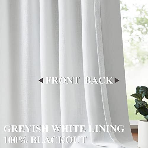 Vision Home White Pinch Pleated Full Blackout Curtains Thermal Insulated Window Curtains 112 inch for Living Room Bedroom Room Darkening Pinch Pleat Drapes with Hooks Back Tab 2 Panel 40" Wx112 L - Image 2