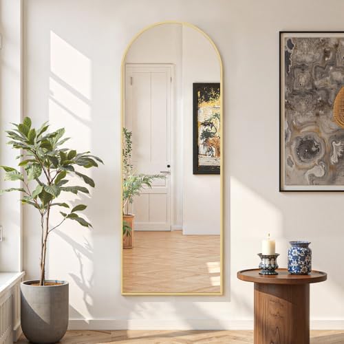 Mirror Full Length 59"x16", Arched Full Body Floor Mirrors with Stand - Image 2
