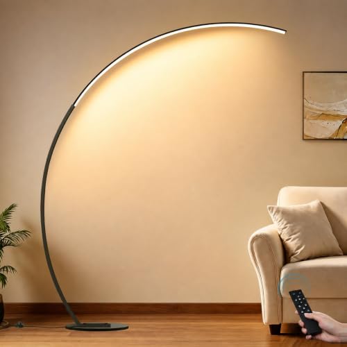 Dimmable LED Lamps for Living Room with 3 Color Temperatures, Ultra Bright 2000LM Arc Floor Lamps, Modern Standing Tall Lamp with Remote Control Reading Floor Lamp for Bedroom Office Classroom by Torondo
