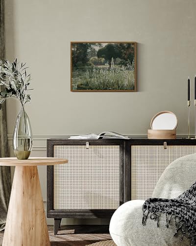 InSimSea Framed Canvas Wall Art, Bathroom Pictures Wall Decor, Spring Landscape, Moody Green Decor for Living Room Shelf Dresser, 12"x16", Small Size - Image 3