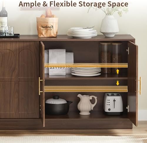 66.5" Sideboard Buffet Cabinet with Storage, Modern Credenza - Image 6