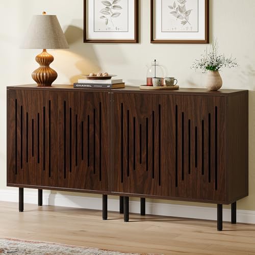 Tribesigns Set of 2 Sideboard Buffet with Storage, 59" Sideboard Cabinet - Image 3
