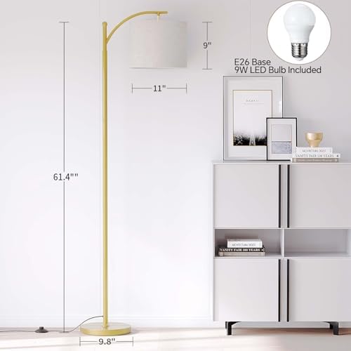 SUNMORY Arc Floor Lamp, Modern Floor Lamp with 9W 3 Color Temperatures Bulb - Image 2