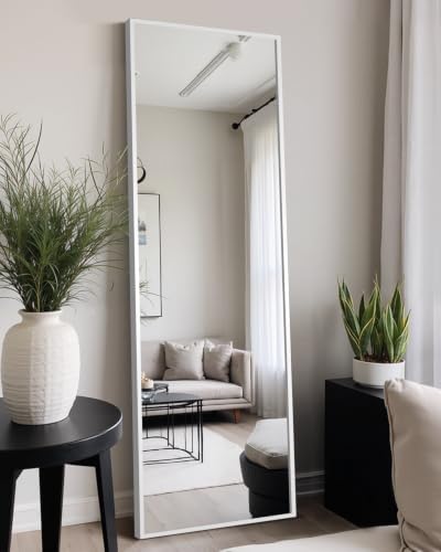 Full Length Floor Mirror 56"x15", Large Standing Body Mirror, Silver - Image 4