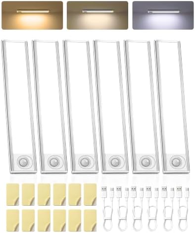 6-Pack Under Cabinet Lights, Motion Sensor Light Indoor, Closet Lights by AMETHEUS
