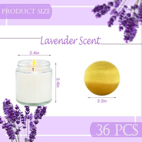 36 Pcs 4 Oz Mini White Soy Candles,Lavender Scented Candles Set,Bulk Aromatherapy Candle,Great Stress Relieving Scented Candle for Girls as a Gift for Birthdays, Weddings and More! - Image 2