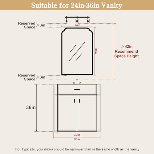 WallBeyond 24" x 36" Natural Wood Mirror for Wall Mounted, Rustic Wood Frame Wall Mirrors Decorative for Living Room or Bathroom Mirror (Natural Color) - Image 3