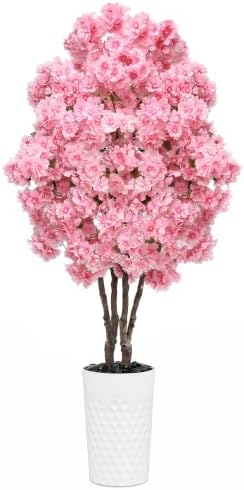 Artificial Cherry Blossom Tree 5FT, Fake Flowers Blooming Tree by Zyfera
