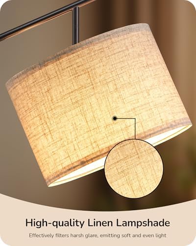 EDISHINE 64.7IN Floor Lamp for Living Room with Remote, Black Standing Lamp - Image 5
