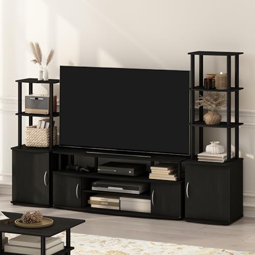Furinno JAYA Large Entertainment Stand for TV Up to 55 Inch, Blackwood - Image 4