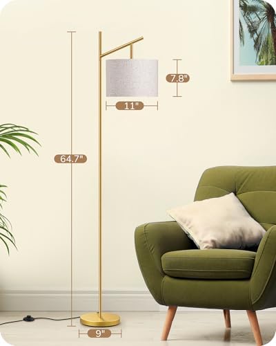 EDISHINE 64.7IN Gold Floor Lamp for Living Room with Remote, Standing Lamp - Image 7