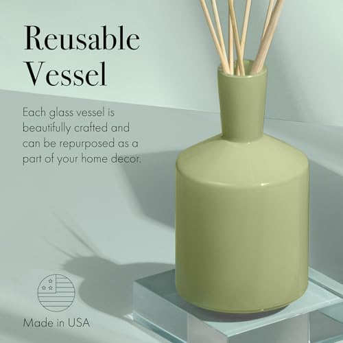 LAFCO New York Classic Reed Diffuser, Wild Honeysuckle - 6 oz - Up to 3 Months Fragrance Life - Reusable Glass Vessel - Natural Wood Reeds - Made in the USA - Image 5