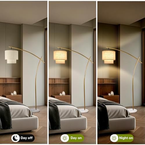 Lightdot Gold Arc Floor Lamp 70in Modern Standing Tall Lamps 3000K Dimmable - Image 4