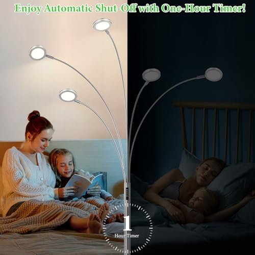 Bairth LED Arc Floor Lamp with Remote,2250LM Dimmable Floor Lamp with Timer - Image 5
