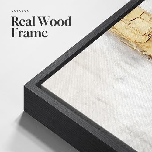 Extra Large Framed Black White Gold Abstract Wall Art, Vertical 40x60 In - Image 5