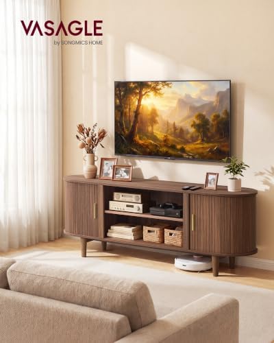 VASAGLE 58 Inch TV Stand, Mid Century Entertainment Center with Storage - Image 2