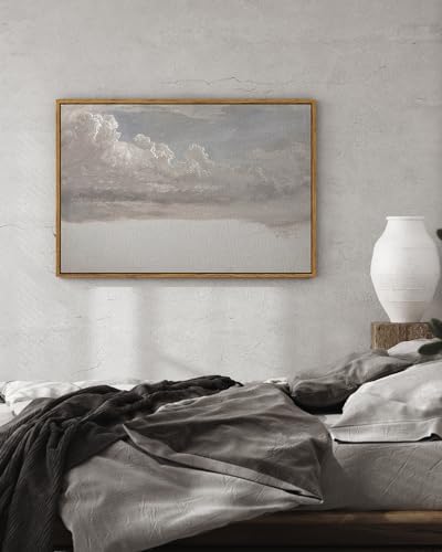 InSimSea Framed Canvas Wall Art Vintage Decor, Home Decor Classical Oil Painting Cloud Study Wall Decorations for Living Room, Large Prints Artwork for Bedroom Bathroom Gallery, 24"x36" - Image 3