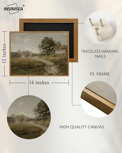 InSimSea Framed Canvas Wall Art Decor, French Countryside Painting, Farmhouse Rustic Decor for Kitchen Living Room Shelf, 12"x16" - Image 5