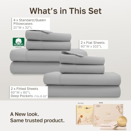 California Design Den 2-Pack 100% Cotton Sateen Queen Bedsheets Set - Image 3