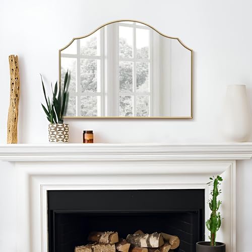 Besdomus Gold Wooden Vanity Mirror: 32"x24" Bathroom Mirrors for Over Sink - Image 6