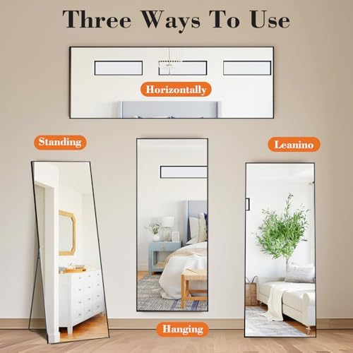 OLIXIS Full Length Floor Mirror with Stand, Body Mirror, 60x16 - Image 6