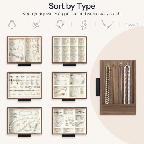 HOOBRO Wooden Jewelry Box for Women, Large Jewelry Organizer Box - Image 4