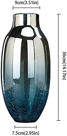 GRFIT Decorative Vase Blue Electroplated Glass Vase Home Coffee Table Office Desktop Restaurant Decoration Vase Handmade Vase Ceramic Vase Glass Vase Hydroponic Flower Vase (Size : B) - Image 2